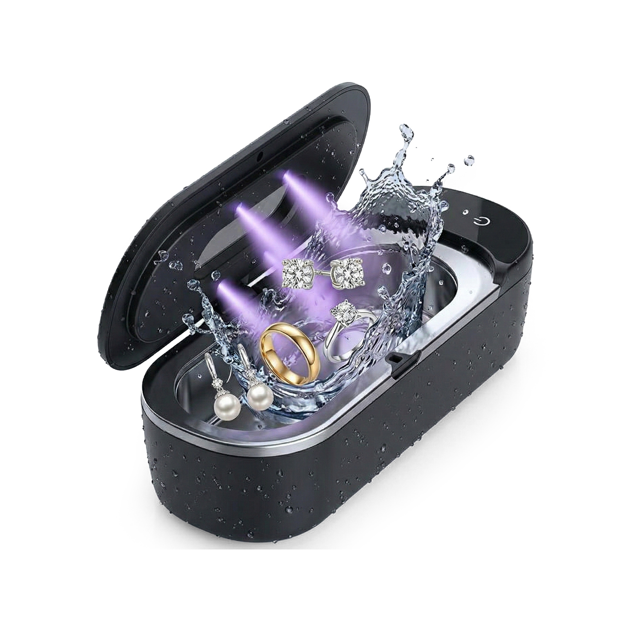 Portable Ultrasonic Jewelry Cleaner, 48KHz Deep Cleaning Machine for Jewelry, Eyeglasses, Watches & More, Lightweight Stainless Steel Jewelry Cleaner