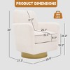 TOAOTBNBO Oversized Swivel Accent Chair with Ergonomic Armrests, Sofa Arm Chair with Metal Swivel Base Upholstered Chair for Hotel - 3 of 4