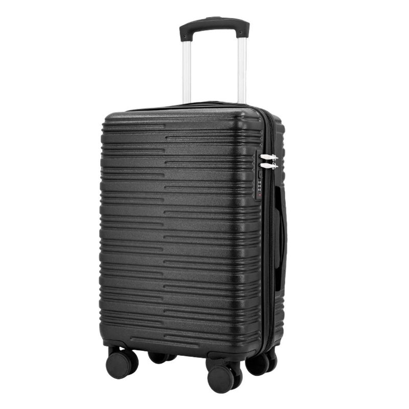 Expandable 20-Inch Carry-On Hardside Luggage with 360° Spinner Wheels and Combo Lock - Black