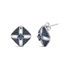 Haus of Brilliance Silver 1.0 Cttw Blue Diamond Studded Rhombus Stud Earring - 2 of 4