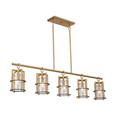 Artcraft Lighting Burford 5 - Light Island Pendant Light in  Brass/Black