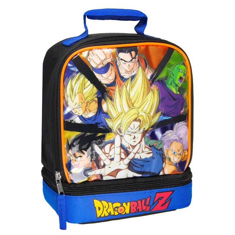 Dragon Ball Z Lunch Box Dual Compartment Insulated Lunch Bag Tote Black, 1 of 6