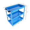 Vynxaria 3-Tier Utility Storage Shelves - Heavy Duty Rolling Tool Cart with Lockable Wheels, Blue, 450 LBS Capacity - 3 of 4