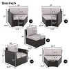 9-Pieces Modern Backyard Wicker Half Moon Sectional Sofa Set,Round Outdoor Patio Sofa with Cushions,Modular Patio Conversation Set-Coolbibila - 4 of 4
