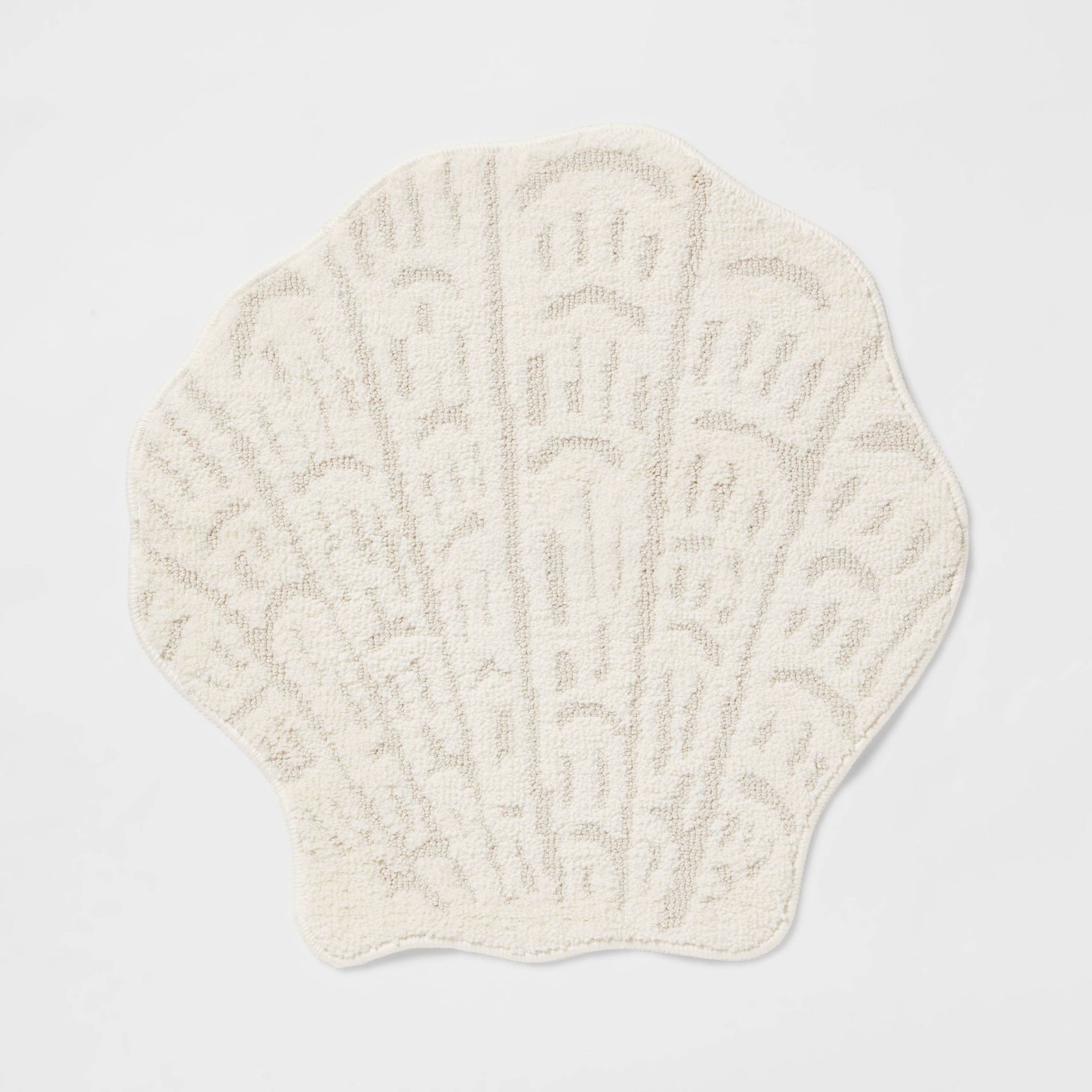 24"x24" Seashell Shaped Coastal Non-Skid Bath Rug - Threshold™