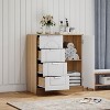 KTMBDW Storage Cabinet with Adjustable Shelf, Freestanding Storage Organizer Cabinet with 4 Removable Drawers for Entryway, Living Room, Kitchen,White - 4 of 4