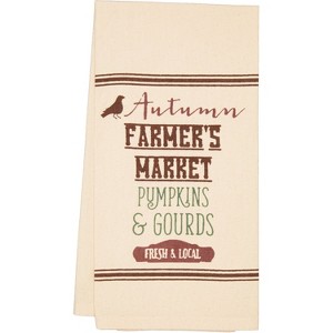 Farmer's Market Harvest Muslin Unbleached Tea Towel Set of 2 19x28 - 1 of 4