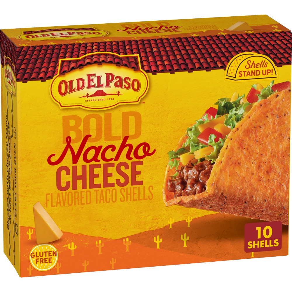 UPC 046000453958 product image for Old El Paso Gluten Free Bold Nacho Cheese Taco Shells - 5.4oz | upcitemdb.com