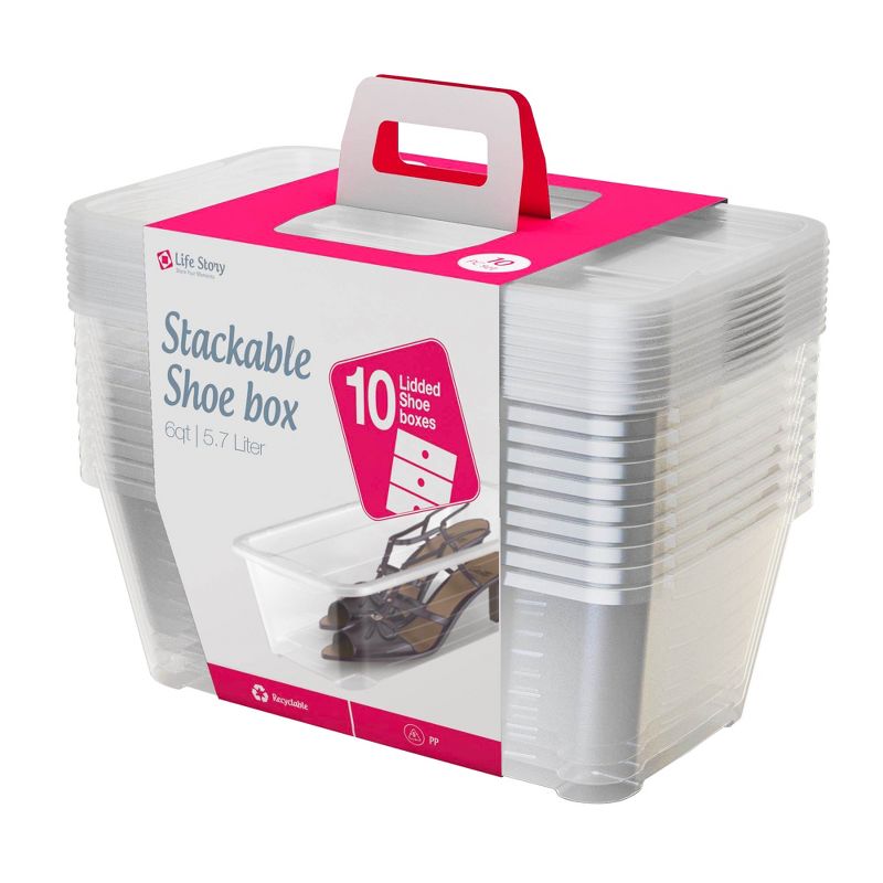 Life Story 5.7 L Clear Shoe & Closet Storage Box Stacking Container, 1 of 7