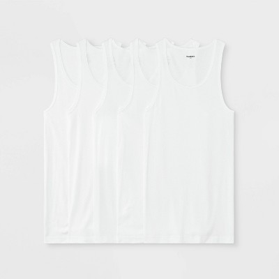 Men's 4pk Ribbed Tank Top - Goodfellow & Co™ Black L : Target