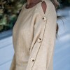 Women's Beige Knit Boatneck Long Sleeve Sweater - Cupshe - 3 of 4