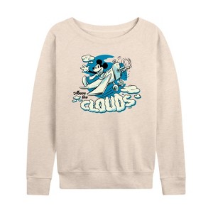 Women's - Disney - Above The Clouds Lightweight French Terry Wide Neck Long Sleeve Shirt - 1 of 4