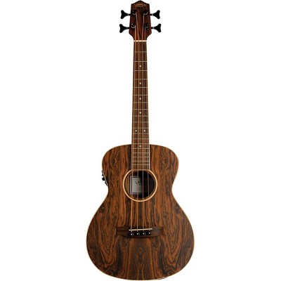 Lanikai Figured Bocote Bass Ukulele Electric with Fishman Classica II Pickup and Tuner Natural