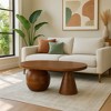 Royal Hampton Coffee Table | 38" Handmade Mango Wood Oval Top | Round Ball and Cone Base - 4 of 4