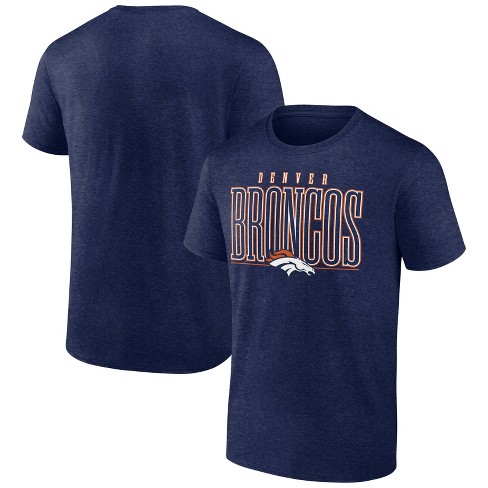 Nfl Denver Broncos Men's Tallest Player Heather Short Sleeve Bi-blend T- shirt : Target