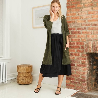 green duster cardigan