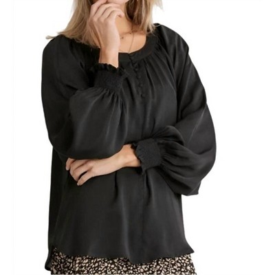 Women's Puff Sleeve Satin Blouse - umgee