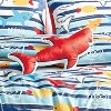 Home Mart Goods Queen Size Blue Sharks Fish Sea Life Kids Comforter Set Embroidery Soft Bedding Set - 3 of 4