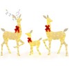 Costway 3 PCS Lighted Family Deer Set with LED Lights RGB Flashing Lights 12 Ground Stakes - 2 of 4