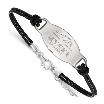 Black Bow Jewelry Sterling Silver Longwood Lancers NCAA Identification Bracelet 7 Inch