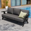 EAGLE PEAK Urban Slate 3-Seat Modern Patio Couch Outdoor Sofa with Weather Resistant Cushions - 2 of 4