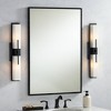 Possini Euro Design Midtown Modern Wall Lights Set of 2 Black Hardwire 4 1/2" 2-Light Fixture White Glass Shade for Bedroom Bathroom Living Room House - 2 of 4