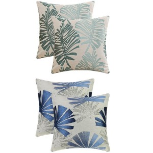 REGALWOVEN 4 Pcs Leaves Pattern Decorative Throw Pillow Covers for Home Decor 18" x 18" - 1 of 4