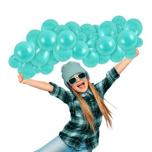 Treasures Gifted Pearlescent Turquoise Blue Balloons - 5 Inch Latex Balloons - 200 Pack - 1 of 1