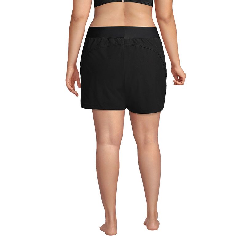Lands' End Women's 5" Quick Dry Elastic Waist Board Shorts Swim Cover-up Shorts with Panty, 2 of 7