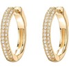 14K Gold Plated 925 Sterling Silver Posts Cubic Zirconia Hoop Earrings for Women | Halo CZ Gold Huggie Hoops - 3 of 4