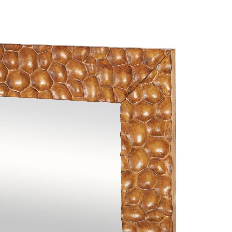 Olivia &#38; May 48&#34;x24&#34; Wood Textured Concave Honeycomb Floor Mirror Brown, 4 of 8