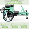 Topteng Electric Trike for Adult, Folding Three-Wheel E-Bike with Rear Seat and Thickened Tire - 3 of 4