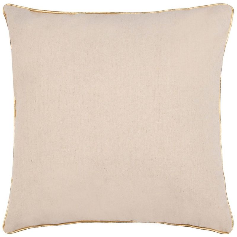 Cold Outside Pillow - Beige/Gold - 18" X 18" - Safavieh., 4 of 5