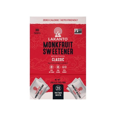 Lakanto Classic Monkfruit and Erythritol Sweetener White Sugar Replacement Packets (30 x 90g)