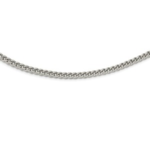 Black Bow Jewelry Men's Stainless Steel 4mm Light Wheat Necklace 24 Inch - 1 of 4