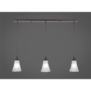 Toltec Lighting Any 3 - Light Chandelier in  Bronze with 5.5" Fluted Frosted Crystal Shade - 1 of 1