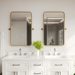 Flash Furniture Finlay Metal Pivot Wall Mirror - Large Accent Vanity Mirror for Bathroom - 1 of 4
