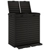 vidaXL Outdoor Garbage Bin Black 30.7"x16.1"x33.9" Polypropylene - 2 of 4
