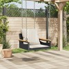 vidaXL Swing Bench with Cushions Black 24.8"x24.4"x15.7" Poly Rattan - 3 of 4