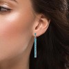 Turquoise Earrings Boho Earrings for Women Dangling Long Turquoise Stud Earrings Silver Dangle Earrings Gemstone Bar Earrings for Gift - 2 of 4