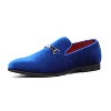 Santimon Mens Blue Dress Loafers Prom Velvet Wedding Shoes Horsebit Flat Driving Tuxedo Suit Shoes Blue - 2 of 4