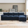 118" Chenille Upholstered L-Shaped Sectional Sofa with Reversible Chaise, Double Cushions, and Storage Pockets - 4 of 4
