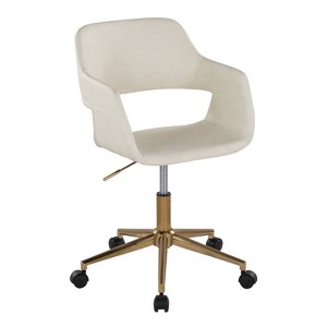 LumiSource Margarite Task Chair Gold/Cream PU - 1 of 4