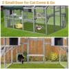 Whizmax Large Outdoor Cat House, Animal Enclosure with 2 Lockable Cat Doors and a Walk In Door, Large Catio with Half Waterproof Cover & Resting Boxes - 4 of 4