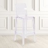 Emma and Oliver Ghost Barstool with Square Back in Transparent Crystal - 2 of 4