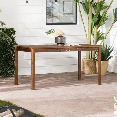 PAGED Contemporary Wood Outdoor Table Rectangle Patio Dining Table with Rot-resistant Build for Patio, Poolside, Courtyard