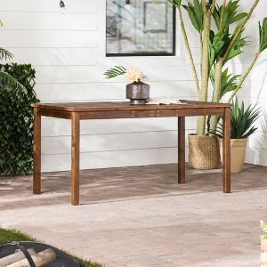NicBex 79"/60" Outdoor Dining Table,Modern Rectangle Acacia Wood Patio Table with Butterfly Leaf for 4 to 6 Chairs,Outdoor Furniture,Brown/Gray - 1 of 4