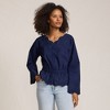 Lands' End Women's Embroidered Poplin Long Sleeve Blouse - 4 of 4