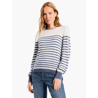 Nic + Zoe Women's Striped Femme Sleeve Sweater : Target