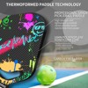 Aukfa Colorful graffiti Carbon Fiber Pickleball Paddle – Thermoformed One-Piece Design with UV Printed Matte Surface & 16mm Polypropylene Core - 3 of 4